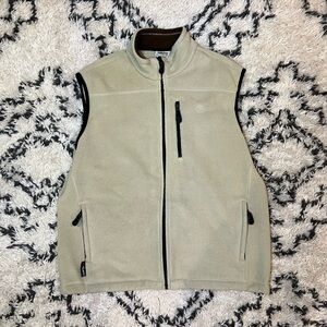 Timberland Men's Polartec Beige Fleece Vest Black Trim Size XL